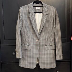 LOFT Checkered Long Blazer